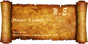 Mauer Elemér névjegykártya