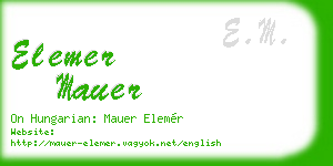 elemer mauer business card